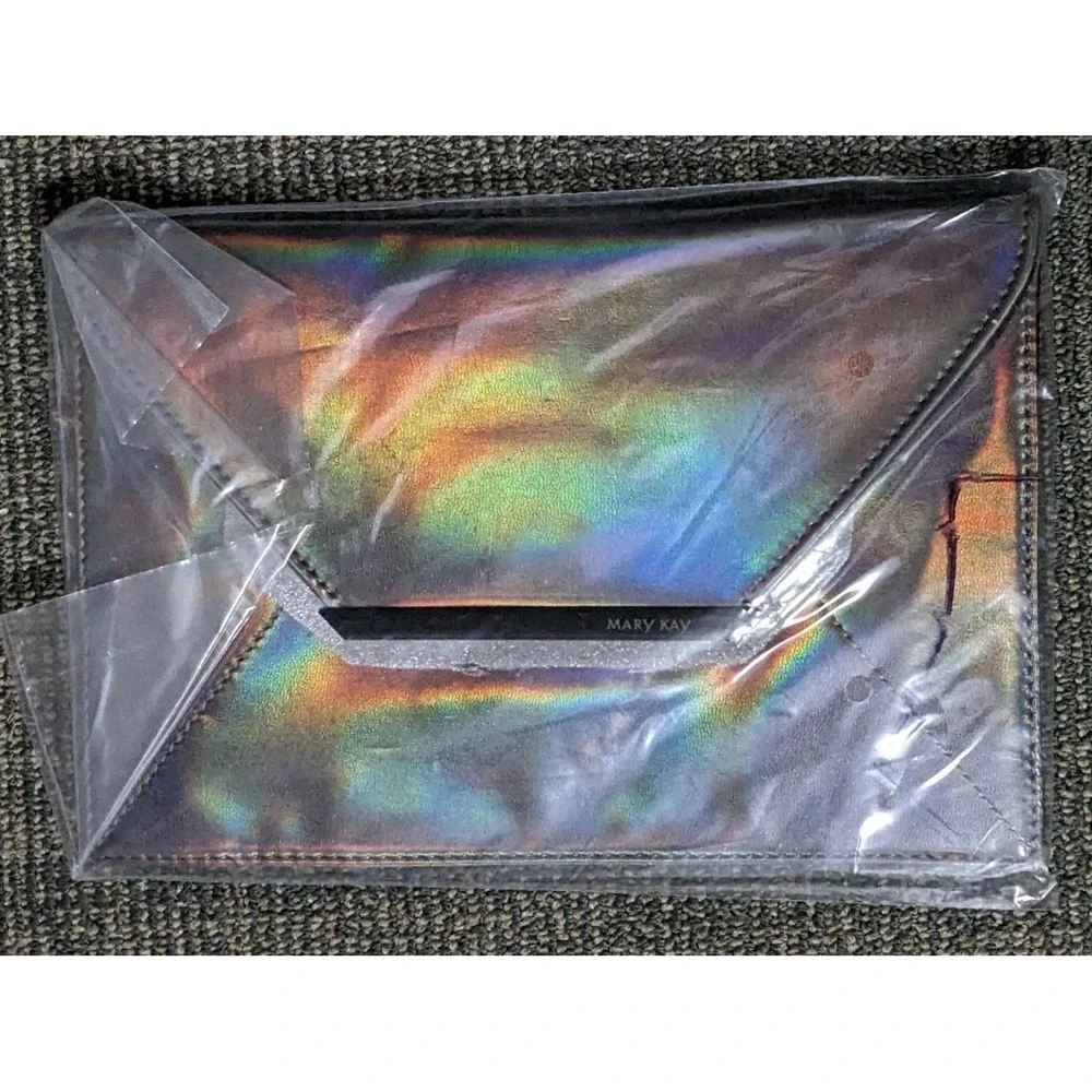 2 Mary Kay Holographic Cosmetic Makeup Clutch Bags Magnetic Pouch NEW Jewels